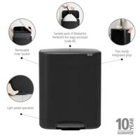 Brabantia Bo pedaalemmer 60 liter matt black - thumbnail