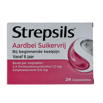 Strepsils Aardbei Suikervrij Zuigtabletten Strepsils Aardbei Suikervrij Zuigtabletten