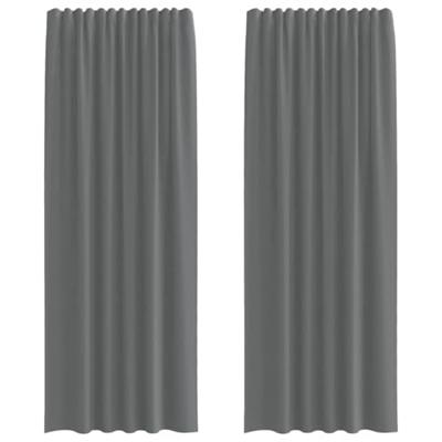 Gordijnen voile met roedezakken 2 st donkergrijs
