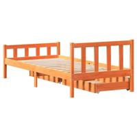 Bedframe zonder matras massief grenenhout wasbruin 75x190 cm - thumbnail