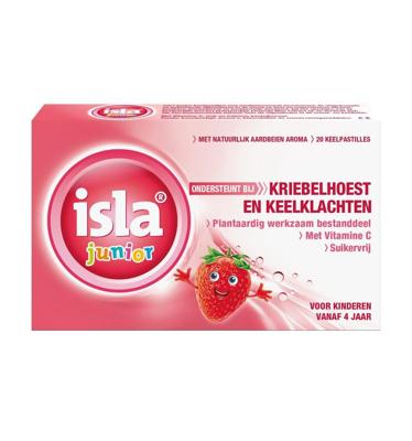 Isla Junior keelpastilles aardbei 20 Pastilles