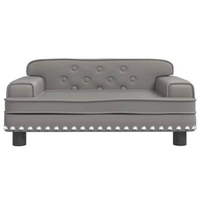 VidaXL Hondenmand 70x45x30 cm kunstleer grijs VidaXL Hondenmand 70x45x30 cm kunstleer grijs