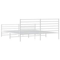 Bedframe met hoofd- en voeteneinde metaal wit 193x203 cm - thumbnail