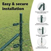 VidaXL Afrasteringspaal groen 25 x 0,5 m (36 mm gaas) staal - thumbnail