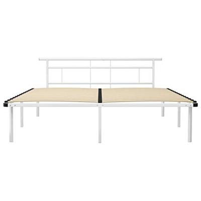 Bedframe metaal wit 200x200 cm Bedframe metaal wit 200x200 cm