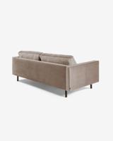 3-zitsbank Debra taupe  velvet 222 cm - thumbnail