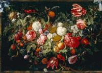 Poster - Slinger van bloemen en fruit, Jan Davidsz de Heem , Premium Print, stevig verpakt in kartonnen rolkoker - thumbnail