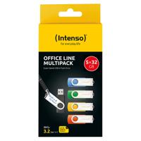 Intenso Office Line USB-stick Retail 32 GB Geel, Groen, Zwart, Blauw, Oranje 3543585 USB-A 3.2 Gen 1 - thumbnail