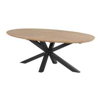 Hartman Ovale Tuintafel 'Stephanie' Teakhout, 200 x 120cm, kleur Naturel/Zwart - thumbnail