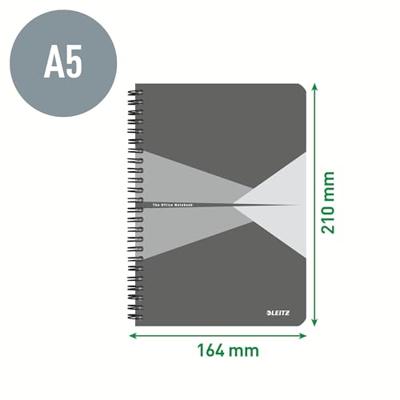 Leitz Office notitieboek, ft A5, kaft in PP, gelijnd, blauw