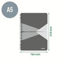 Leitz Office notitieboek, ft A5, kaft in PP, gelijnd, blauw - thumbnail