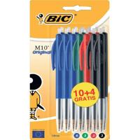 Balpen Bic M10 medium assorti blister à 10+4 gratis | 20 stuks - thumbnail