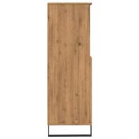 Hoge kast 60x36x110 cm bewerkt hout artisanaal eikenkleur - thumbnail