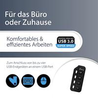 MediaRange MRCS505 USB 3.2 Gen 1-hub 4 poorten Zwart - thumbnail