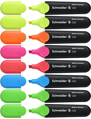 Schneider Job tekstmarker 150 etui a 8 stuks assorti kleuren Schneider Job tekstmarker 150 etui a 8 stuks assorti kleuren