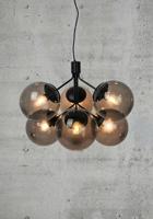 Nordlux 6-lichts hanglampIvona zwart met smoke glas - 2112163003 - thumbnail