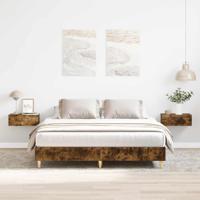 Bedframe zonder matras 140x200 cm spaanplaat gerookt eiken - thumbnail