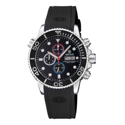 Deep Blue Master 1000 M1KUSACHRBLKBLKSTRP | Chronograph quartz diver Black