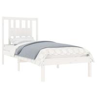 Bedframe massief hout wit 120x190 cm - thumbnail