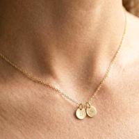 Initialen ketting - Rondje - Goud - 2 st - thumbnail