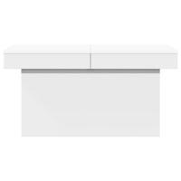 Salontafel 80x55x40 cm bewerkt hout wit - thumbnail