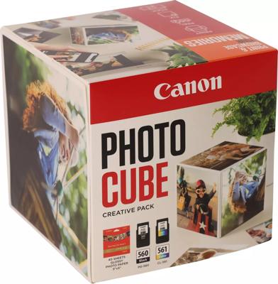 Canon Fotokubusset PG-560+CL-561 Origineel Combipack Zwart, Kleur, Wit, Roze fluorescerend 3713C013