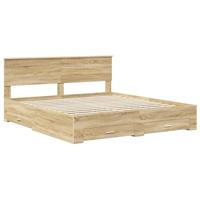 Bedframe met hoofdeinde Sonoma Eiken 180 x 200 cm Bewerkt hout - thumbnail