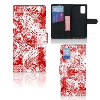 Telefoonhoesje met Naam Samsung Galaxy A02s | M02s Angel Skull Rood - thumbnail