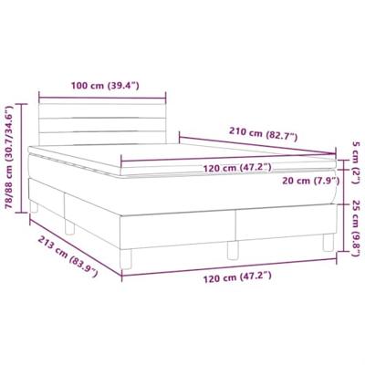 Boxspring met matras en LED fluweel donkergrijs 120x210 cm