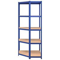 Hoekrek 5-laags staal en bewerkt hout blauw - thumbnail