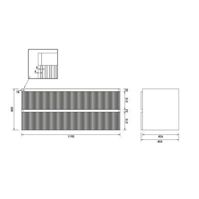Brauer Joy Wavy - Onderkast - 120 cm - met 2 Softclose Lades Greeploos en 1 Sifon Uitsparing - Forest Cacao
