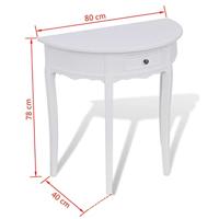 Wandtafel met lade halfrond wit - thumbnail