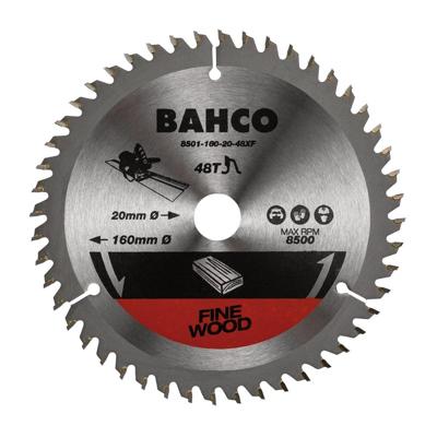Bahco Cirkelzaagblad | hardmetaal tanden | voor invalzagen | voor hout | 48 TPI | 20 mm x 165 mm - 8501-165-20-48XF Bahco Cirkelzaagblad | hardmetaal tanden | voor invalzagen | voor hout | 48 TPI | 20 mm x 165 mm - 8501-165-20-48XF