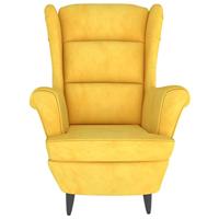 Fauteuil fluweel mosterdgeel - thumbnail