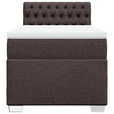 Boxspring met matras stof donkerbruin 140x200 cm - thumbnail