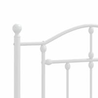 Bedframe met hoofdbord metaal wit 107x203 cm - thumbnail