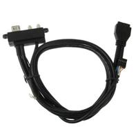 USB 3.0 20 Pin naar 2x USB 3.0 A vrouwtje + microfoon + koptelefoon plug kabel, Lengte: 70cm - thumbnail