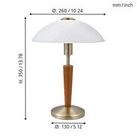 Eglo TafellampSolo 1 35cm bronsgoud met hout - 87256 - thumbnail