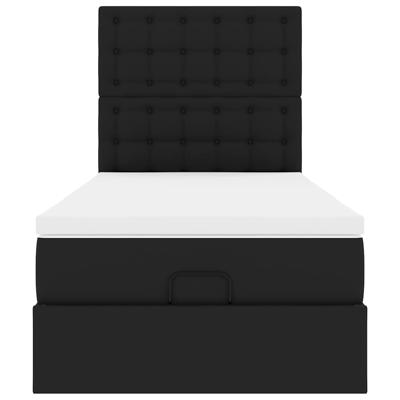Ottoman bed met matras en LED's 90x200cm kunstleer zwart