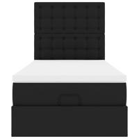Ottoman bed met matras en LED's 100x200cm kunstleer zwart - thumbnail