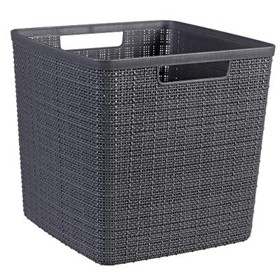 Curver jute mandje cube 17 liter donkergrijs