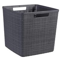 Curver jute mandje cube 17 liter donkergrijs - thumbnail