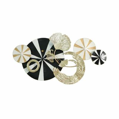 Wanddecoratie DKD Home Decor Zwart Gouden Metaal Modern (91 x 8,3 x 49,5 cm)
