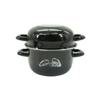 Geëmailleerde mosselpan - Geschikt voor alle kookplaten, inclusief inductie - FACKELMANN - 20,5 x 26 x 17,5 cm - Zwart - thumbnail