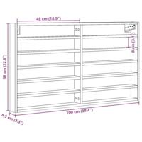Vitrinekast 100x8,5x58 cm bewerkt hout sonoma eikenkleurig - thumbnail