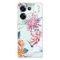 OPPO Reno8 Pro TPU Hoesje Bird Flowers - thumbnail