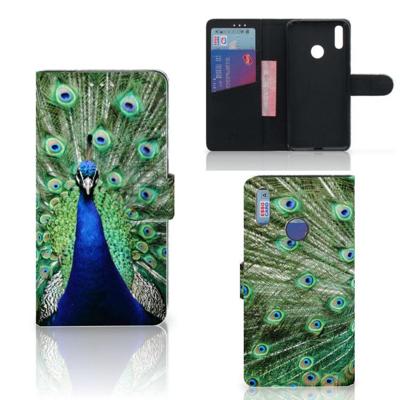 Huawei Y7 (2019) | Telefoonhoesje | Met pasjeshouder | Pauw