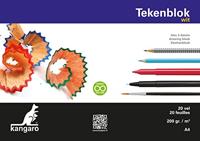 Kangaro k-5551 tekenblok 210x297mm 200gr 20 vel, wit - thumbnail