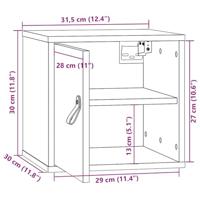 Wandkasten 2 st 31,5x30x30 cm massief grenenhout honingbruin - thumbnail