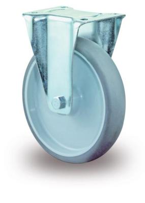 Bokwiel 125mm rubber totale hoogte 155mm